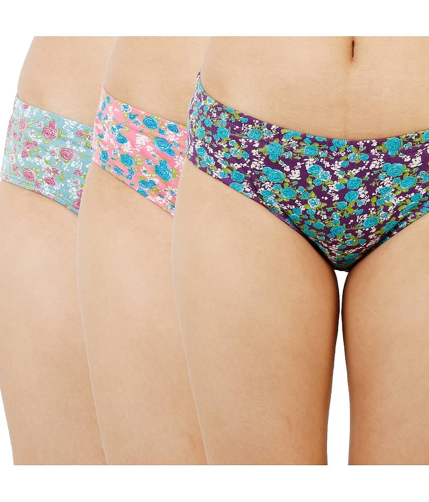 Ladyland Pack of 3 Cotton Hipster For Women ( Multicolor )