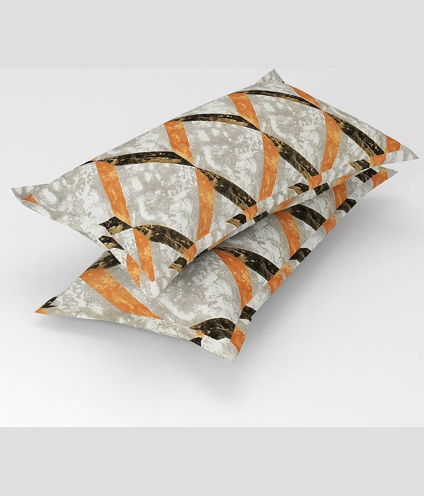 gharsaaz - Pack of 2 Poly Cotton Abstract Printed Standard Size Pillow Cover ( 68.58 cm(27) x 43.18 cm(17) ) - Multi-Colour