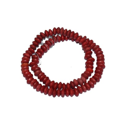 Painted Wooden Beads for Jewelry Making , BWWB-30-Per Packet of Approx 620 Pcs / 8X4 MM / Red