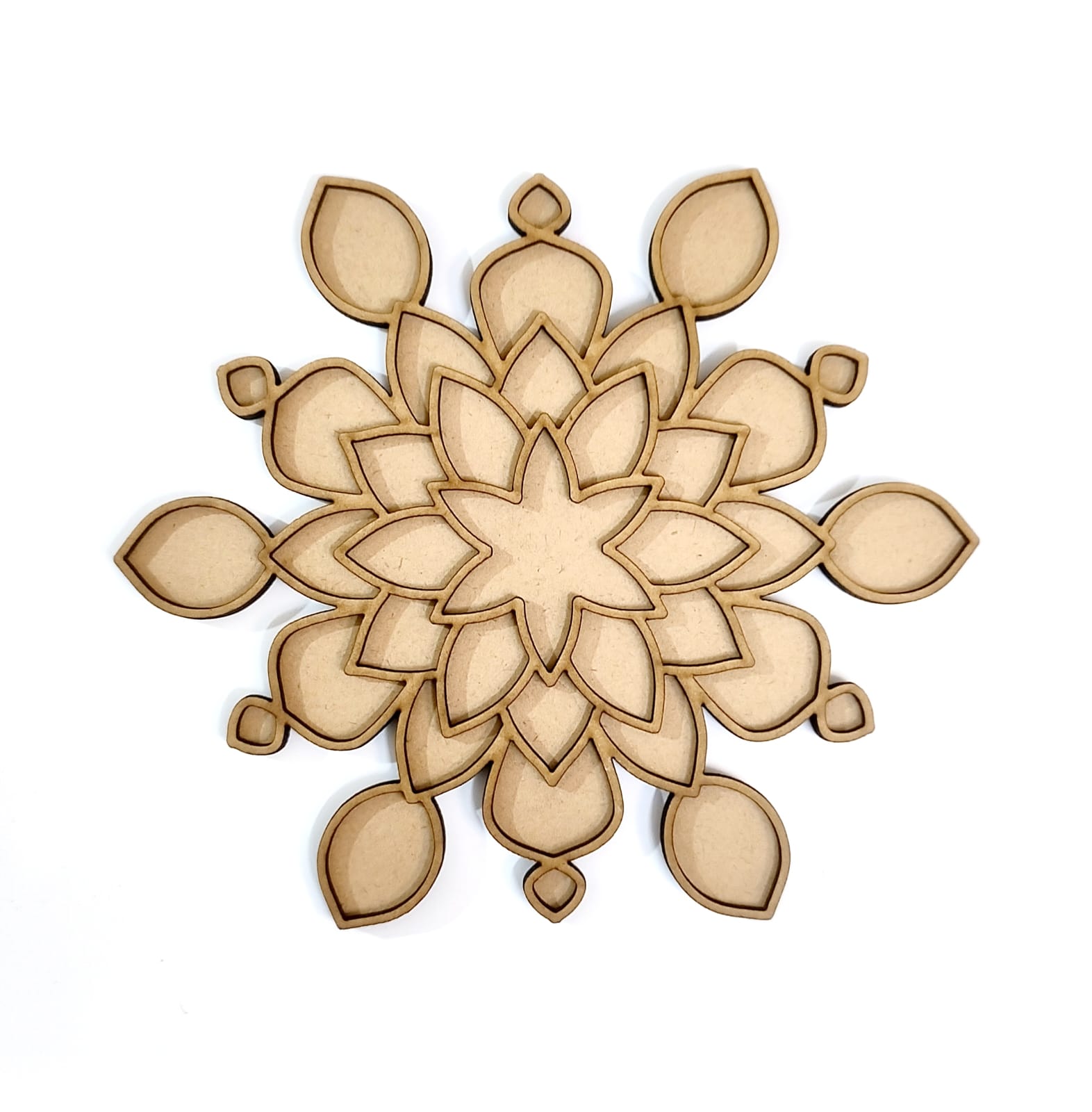 Brand Zero Double Layer MDF Rangoli Base - Design 1042 - Select Your Preference Of Size & Thickness