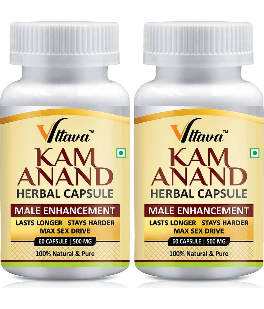 Vltava Kamanand for Men | Ayurvedic Capsules for Vigour,Vitality & Stamina 120 gm Unfalvoured Minerals Capsule Pack of 2