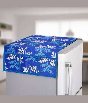 E-Retailer - Blue Polyester Fridge  Top Cover (Pack of 1)