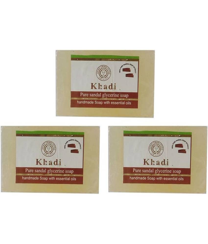 Khadi Herbal Pure Sandal Glycerine Handmade Soap 375 gm Pack of 3