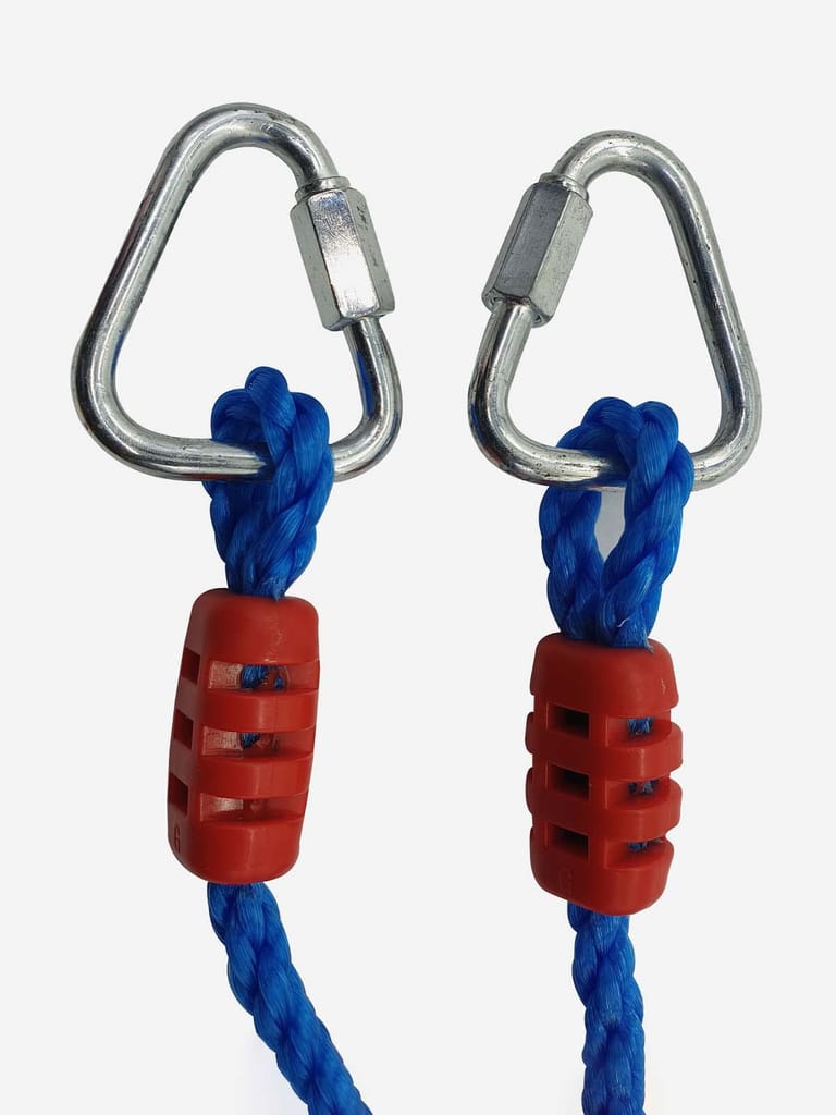 REZNOR Heavy Duty Triangle Rings Set of 2 with Locking Delta Quick Links for Indoor Jungle Gym Play Set and Outdoor Playground for Swing Set,