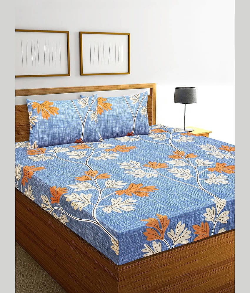 Home Candy Microfiber Double Bedsheet ( Orange )