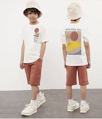 J&JP Pack of 1 Boys Cotton T-Shirt & Shorts Set ( White )