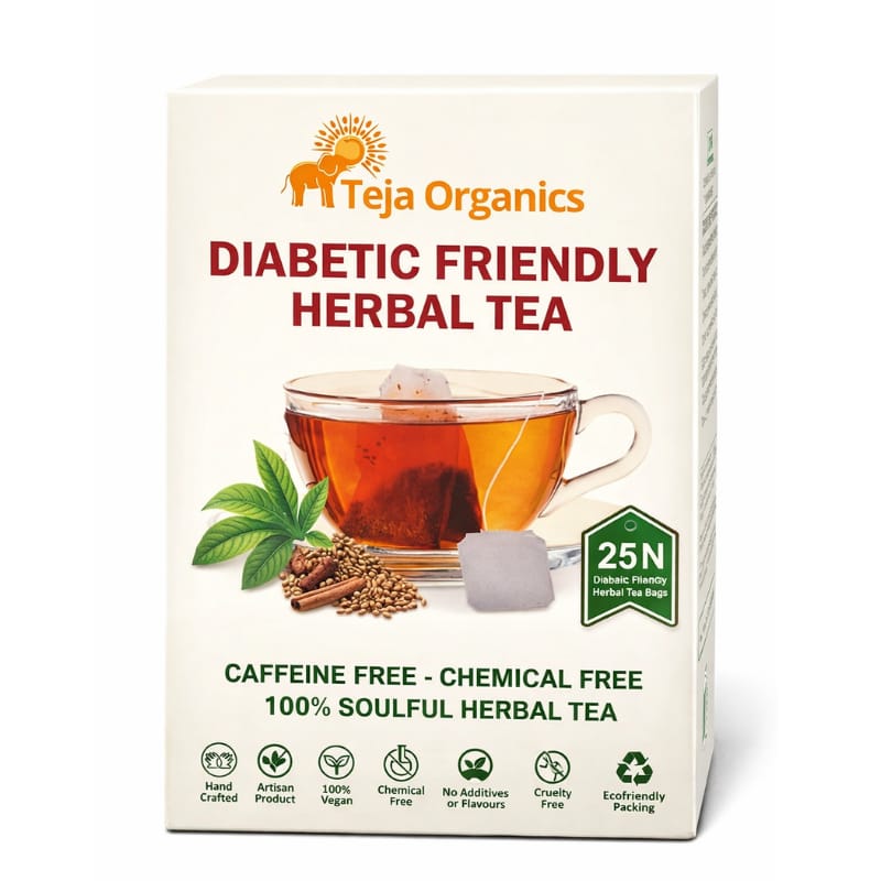 Diabetic Friendly Herbal Tea Bags 25 Nos | Promotes overall metabolism activity | Supports Healthy Sugar Management | Natural Herbal Infusion