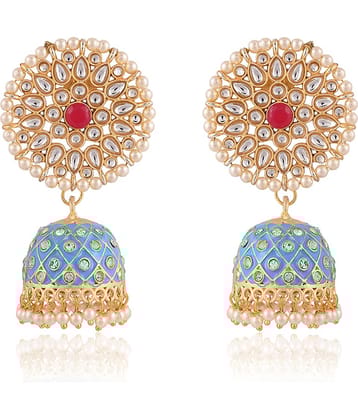 VIRAASI - Blue Jhumki Earrings ( Pack of 1 )
