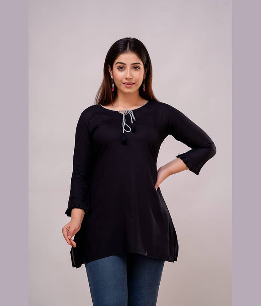 Kapadia Women's Rayon Regular Top ( Black )