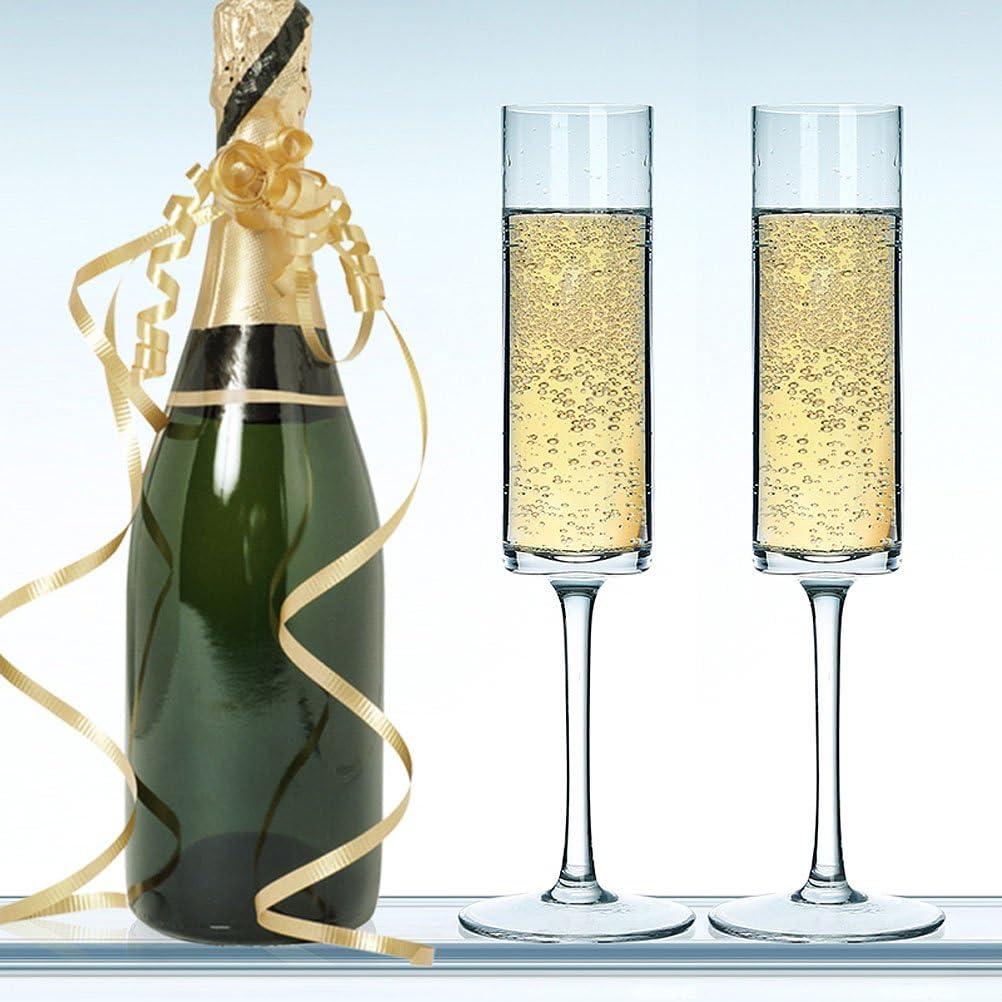 Cylinder Wine Glasses | Luxury Wine Glassware | Wide Mouth| Designer Wine Glasses | Unique | Crystal Wine Glass Set | Luxury Wine Glass Gift Pack (160 ml)