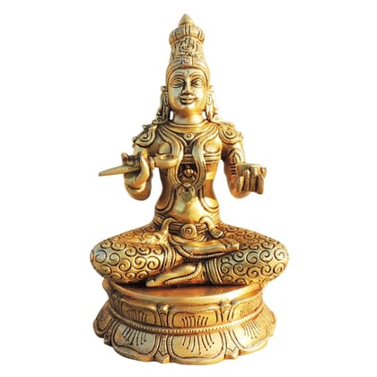 Premium Brass Maa Annapurna Devi Idol Statue for Puja Room & Home Décor, Height : 10.5 Inch (BSMAS1087 G)