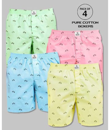 Supersquad Multicolor Cotton Mens Boxer- ( Pack of 4 ) - None