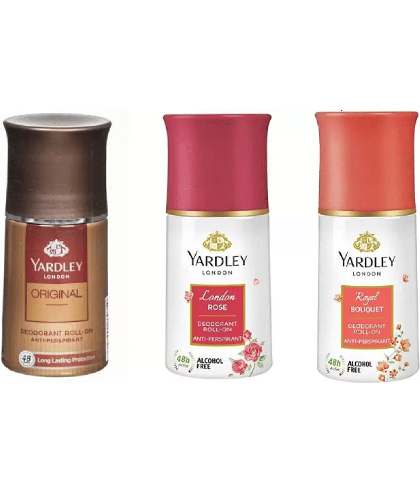 Yardley London Original,Royal Bouquet ,London Rose Deodorant Roll-on - For Men & Women  (50 ml each , Pack of 3).