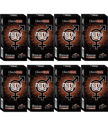 NottyBoy Chocolate Flavoured Extra Thin Smooth Condoms For Men- 80 Units
