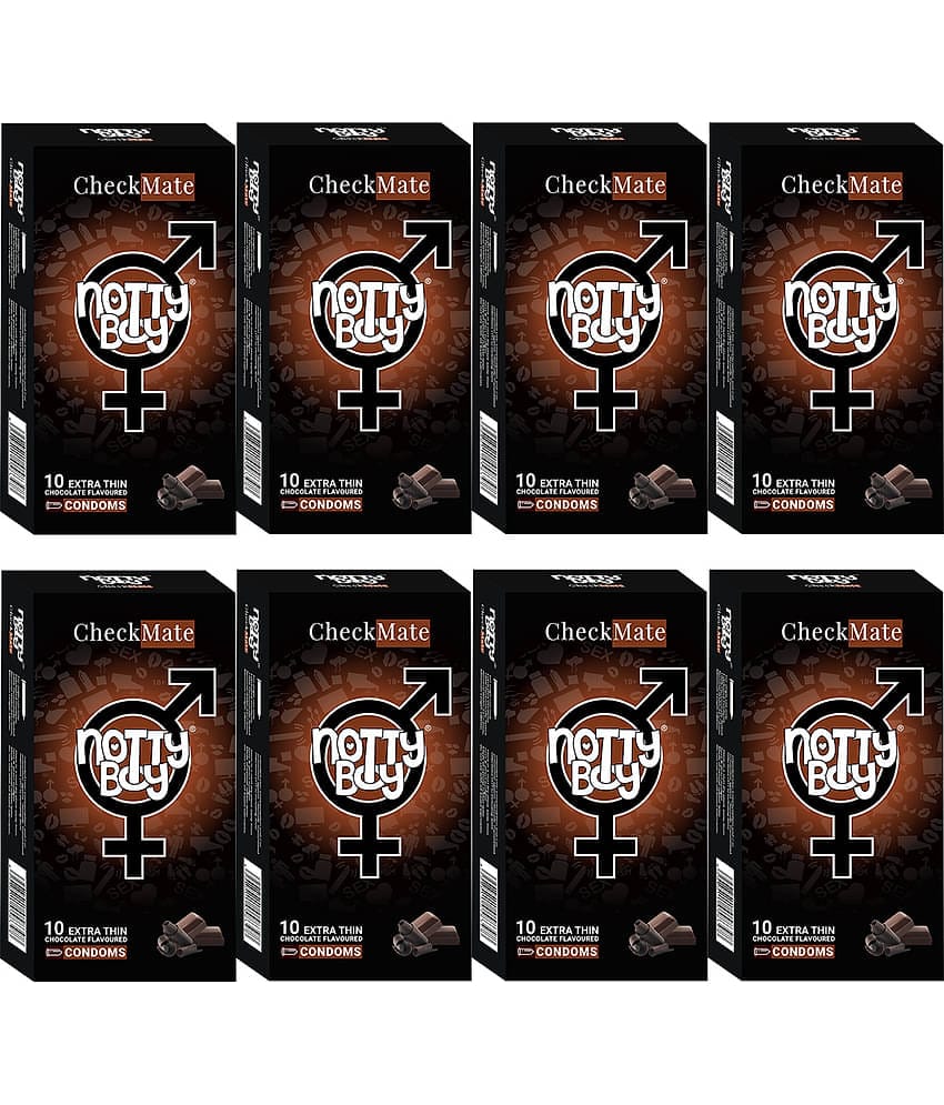 NottyBoy Chocolate Flavoured Extra Thin Smooth Condoms For Men- 80 Units