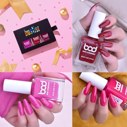 BAD COMPANY No Toxin Matte Finish Nail Polish Combo (10Ml X 3) | Long Wear, Quick Dry, Chip Resistant Nail Paint | Vegan, Cruelty-Free | Gel Nail Polish Set BAD COMPANY No Toxin Matte Finish Nail Polish Combo (10Ml X 3) | Long Wear, Quick Dry, Chip Resis BAD COMPANY No Toxin Matte Finish Nail Polish Combo (10Ml X 3) | Long Wear, Quick Dry, Chip Resistant Nail Paint | Vegan, Cruelty-Free | Gel Nail Polish Set BAD COMPANY No Toxin Matte Finish Nail Polish Combo (10Ml X 3) | Long Wear, Quick Dry, Chip Resis