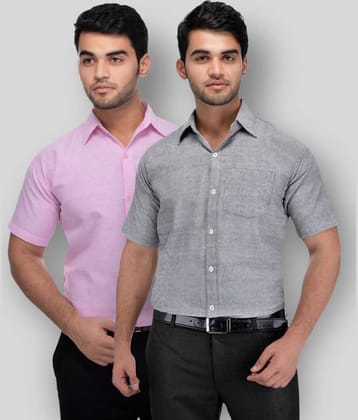DESHBANDHU DBK - Multicolor Cotton Regular Fit Men's Formal Shirt (Pack of 2)