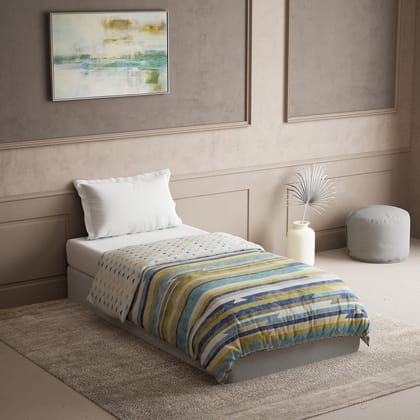 DDECOR - The Prime Collection 100% Cotton Contemporary Pattern 145TC Single Winter Quilt|152 CM X 224 CM| - Blue