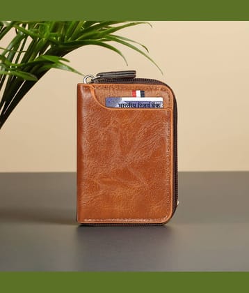 Lorem Faux Leather Solid Men's Travel Wallet With 9 Slots For Card ( Orange , Pack of 1 )