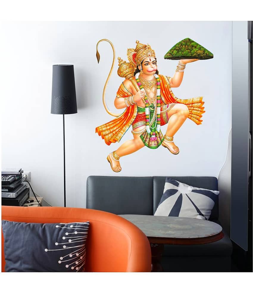 Decor Villa Hanuman Religious & Inspirational Sticker ( 58 x 50 cms )
