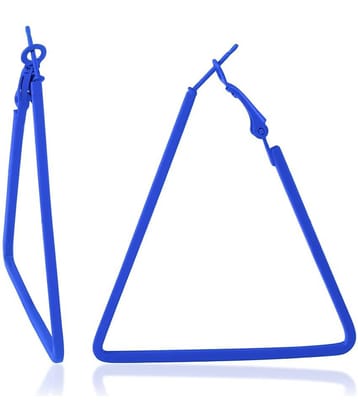 ADMIER Blue Hoops Earrings ( Pack of 1 )