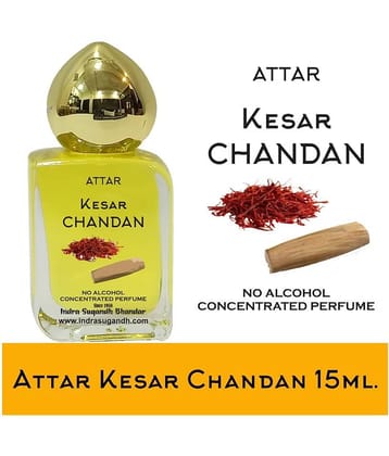 INDRA SUGANDH BHANDAR Attar For Men|Women|Pujan Shahi Kesar Chandan Pure and Original Perfume 24 Hours Long Lasting Fragrance 15ml Rollon Cubic Fancy Pack