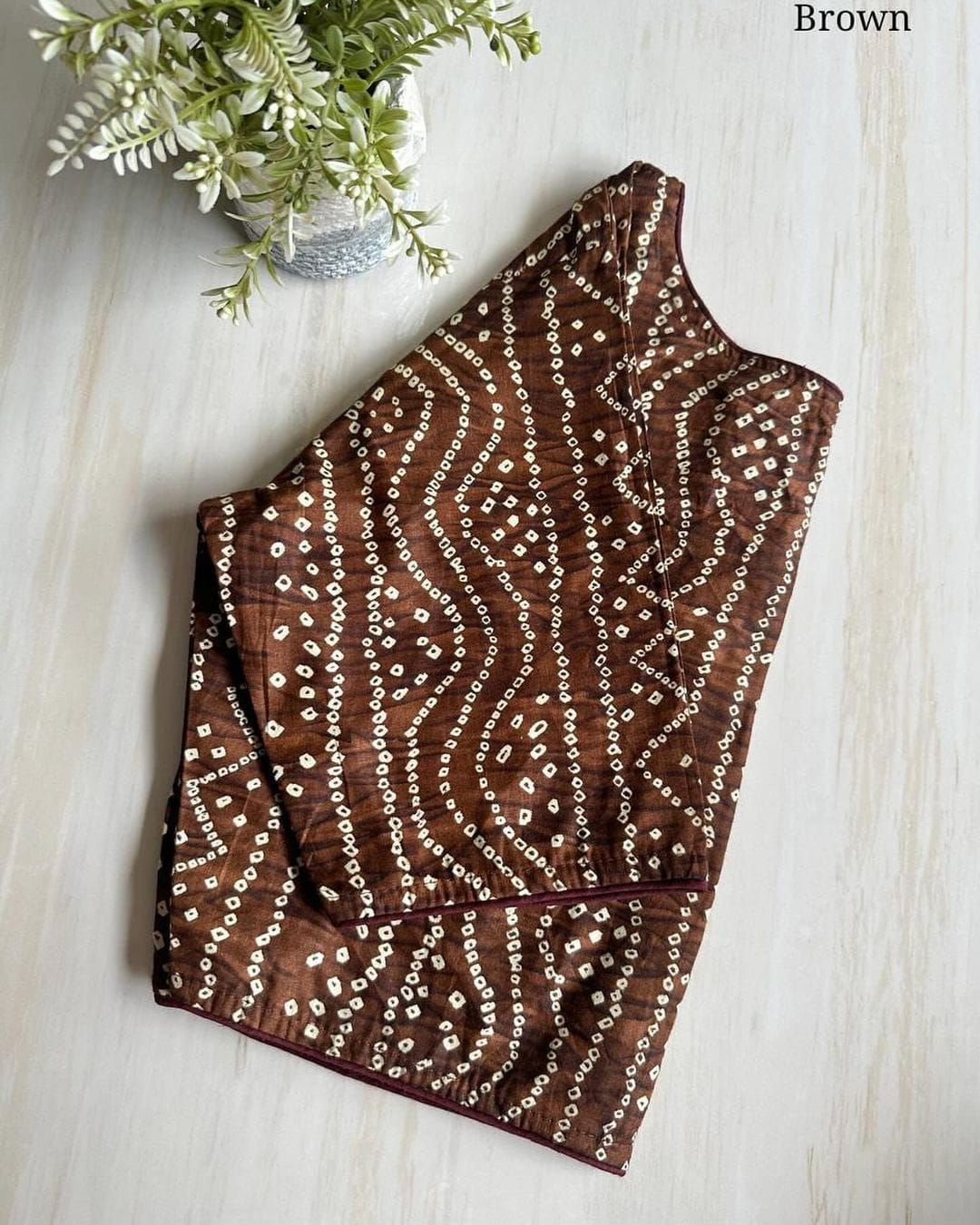 Badhni cotton Blouse-Coffee