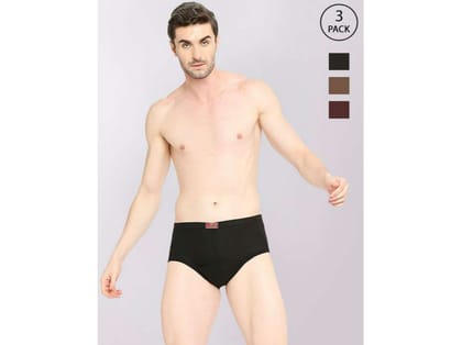 VIP Golds Men's Cotton Briefs-Assorted Colours (Pack of 3) - 110