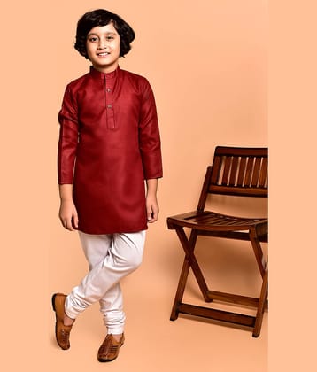 PRINTCULTR Boys Cotton Blend Yellow Kurta Churidar Set ( Pack of 1 )