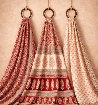 Hand Block Printed Bagh Cotton Suit – 3 Piece Unstitched