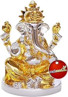 Real Seed Ganesh Statue for Home Temple, God Idol for Pooja Room, Ganesh Statue for Gifting, Figurine Showpiece (Size- 7 x 4 x 4 CMS)