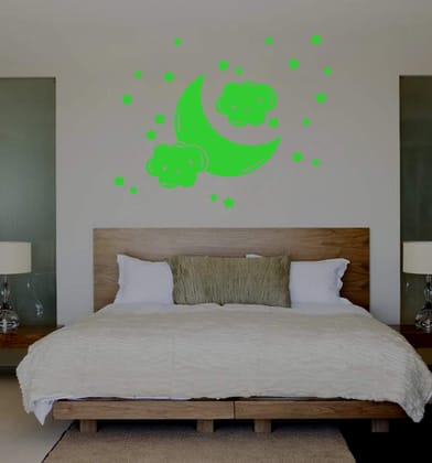 DreamKraft Glow in The Dark Kids Room Decor Radium Sticker (Green, 25 cm X 25 cm)