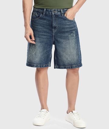 Bene Kleed Navy Blue Cotton Men's Denim Shorts ( Pack of 1 )