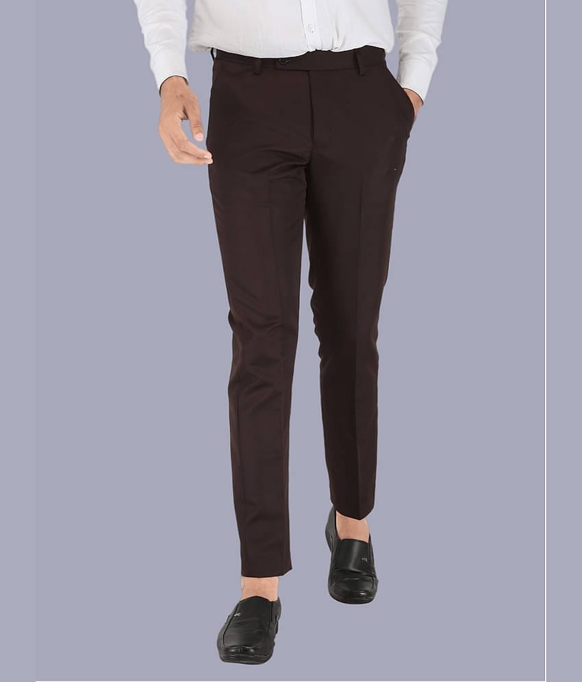 CLARE&CLARA Brown Regular Formal Trouser ( Pack of 1 )