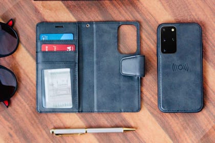 Two-In-One Wallet Style Premium Leather Luxury Flip Case-Samsung Galaxy S20
