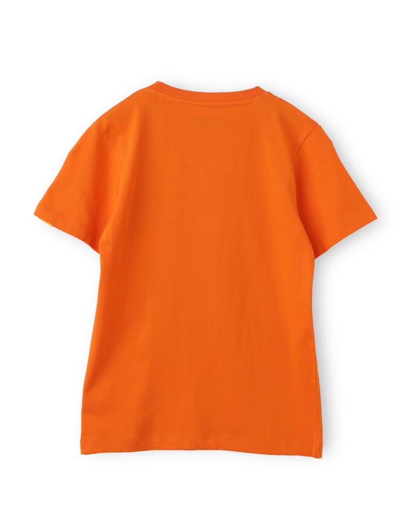 Chic Kids Boys T shirt Cotton Scarlet Ibis Orange Step Your Game 2025 at ShopCircuit | ONDC