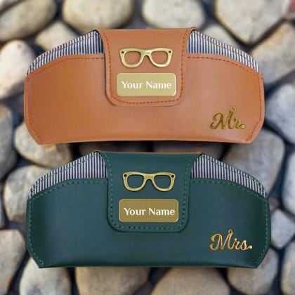Personalized Leather Sunglasses Case Combo with Name & Charms