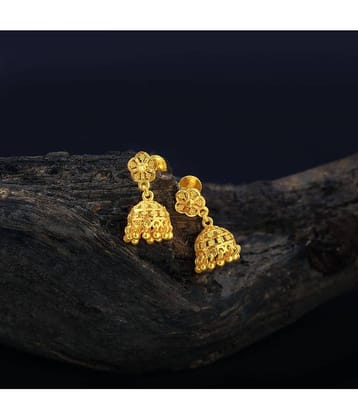 LUV FASHION Golden Jhumki Earrings ( Pack of 1 )