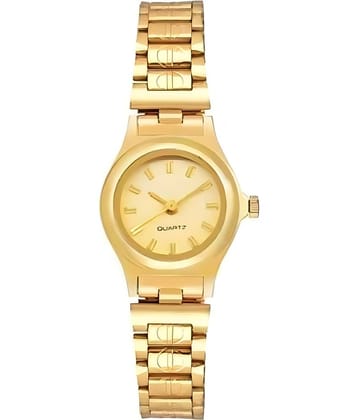 Viser Gold Metal Analog Womens Watch