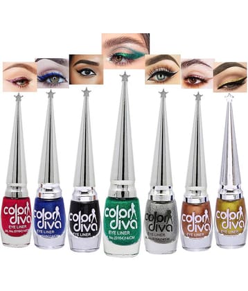 Color Diva Multi Shimmer Eye Liner Liquid ( Pack of 7 )