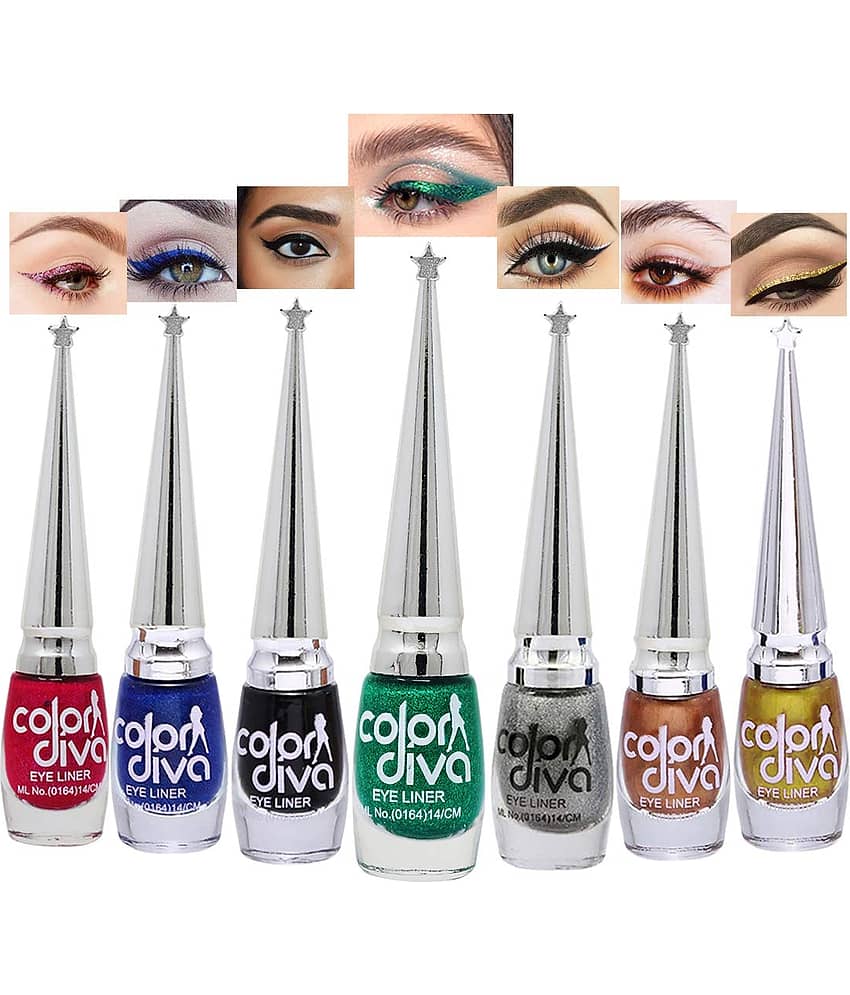 Color Diva Multi Shimmer Eye Liner Liquid ( Pack of 7 )