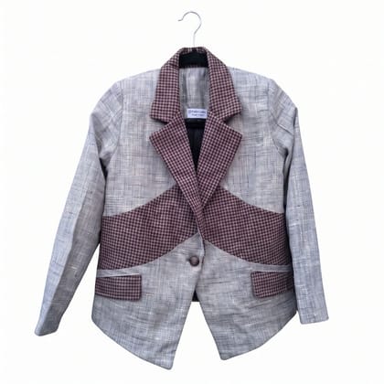 WOMEN TEXTURED DUAL-TONE BLAZER