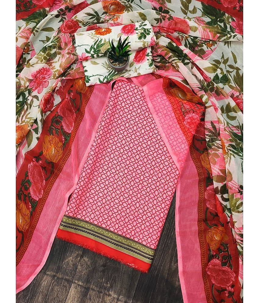 Anand Unstitched Crepe Printed Dress Material - Pink ( Pack of 1 )