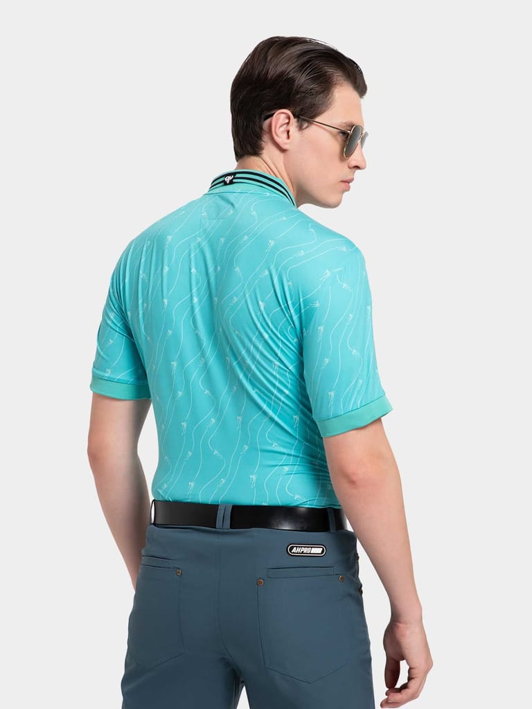 Turquoise Skiing Bolt AH Polo