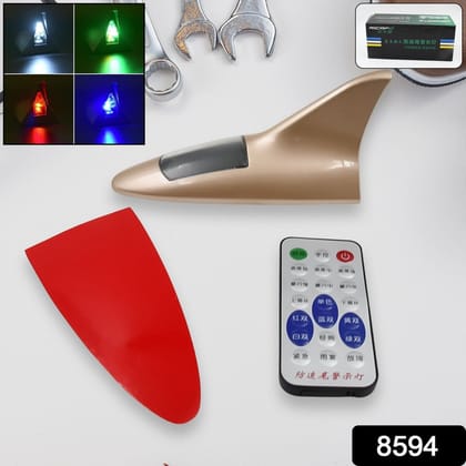 Shark Fin Light With Remote, LED Signal Antenna Solar Shark Fin Car Roof Light Sensor Decoration Flashing Lamps,&nbsp;Solar Powered Radio Signal for Car Lamp Accessories (1 Pc)