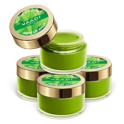 Vaadi Herbals Value Lip Balm, Mint, 4 x 10g Vaadi Herbals Value Lip Balm, Mint, 4 x 10g - Mint Green / 10 g (Pack of 4)