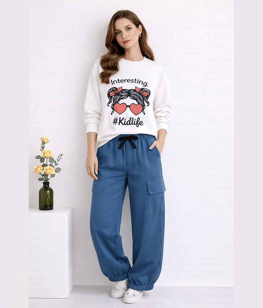 TarrenT HunT Pack of 1 Girls Cotton Blend T-shirt & Pants ( Sky Blue )