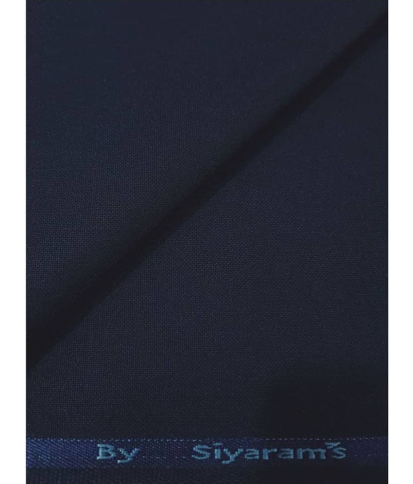 Siyaram's Blue Poly Blend Unstitched Pant Pc