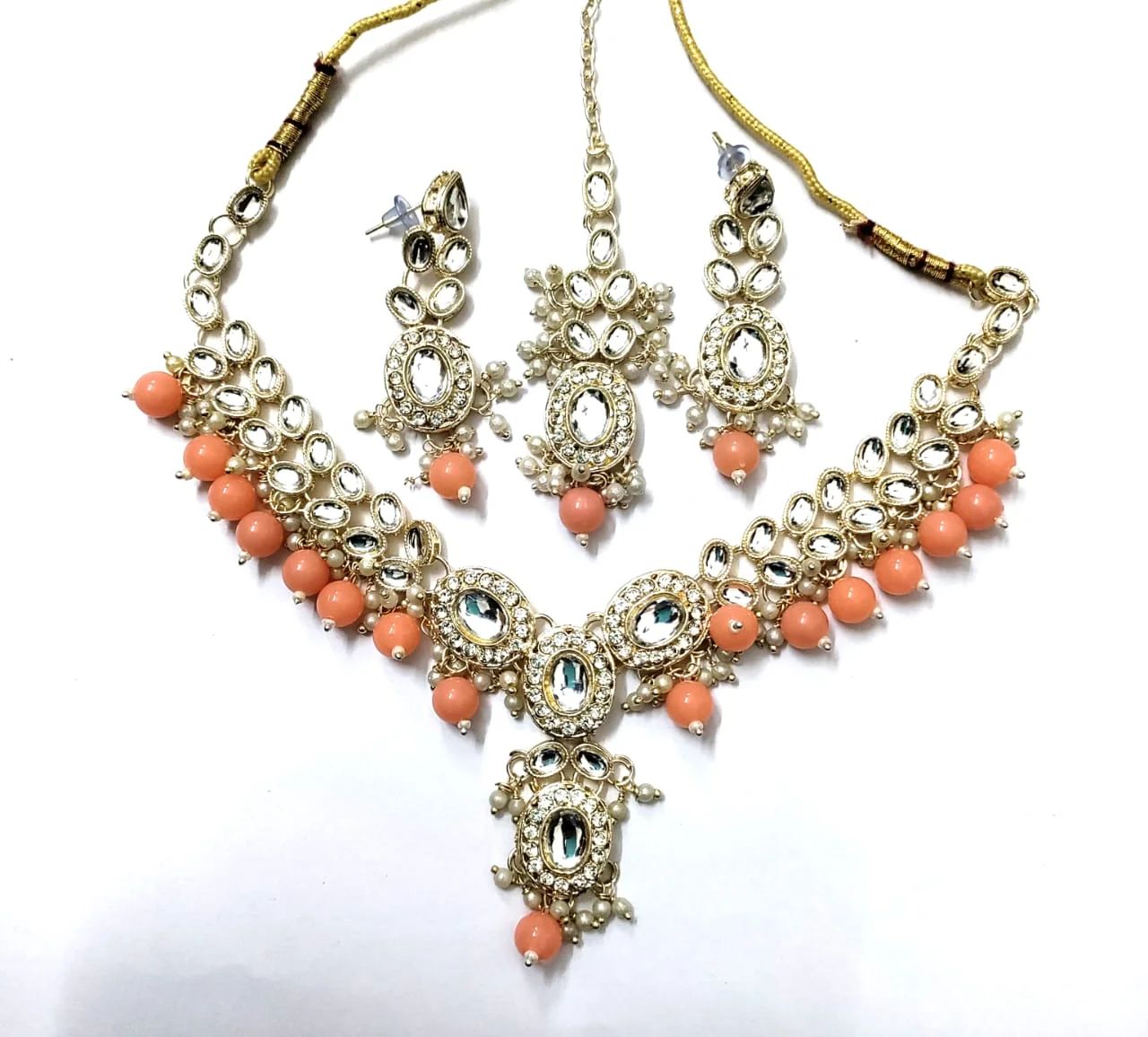 Orange Pearl Jewelry Set Elegance and Sophistication