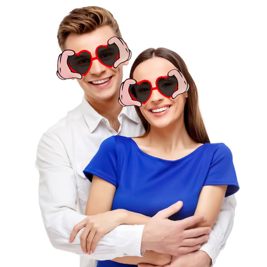 Heart Shaped Sunglasses with Clicking Hands Action for Adults - 1PC - Sunglasses | Buy online on ZillyBuy